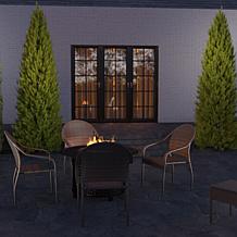 WellTraveledLiving Rhodos Café Stacking Chair Mocha All-Weather Wicker