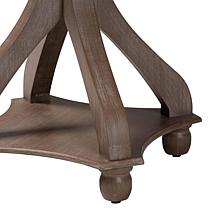 Westlyn French Country Wood End Table with Round Tray Top