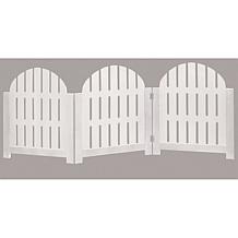 White Adirondack Style 3-Panel Free Standing Pet Gate 48" W