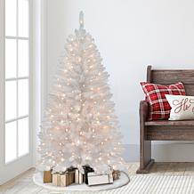 White Franklin Fir 4-1/2' Artificial Christmas Tree with Clear Lights