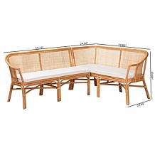 Wholesale Interiors bali and pari Adede Rattan Corner Bench Set