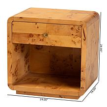 Wholesale Interiors bali and pari Netra Modern Burl Nightstand