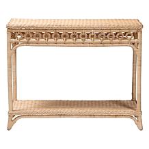 Wholesale Interiors bali and pari Oxford Rattan Console Table w/Shelf