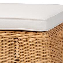 Wholesale Interiors bali and pari Palm Rattan Ottoman w/Cushion Rec