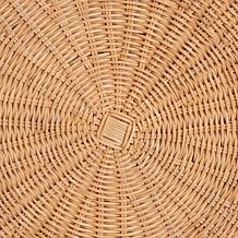 Wholesale Interiors bali and pari Rattan Ottoman w/Cushion Round Sm