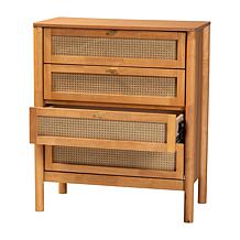 Wholesale Interiors Baxton Studio Jenn Japandi Rattan 4 Drawer Chest