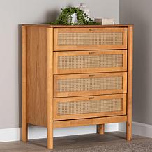 Wholesale Interiors Baxton Studio Jenn Japandi Rattan 4 Drawer Chest