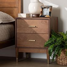 Wholesale Interiors Baxton Studio Mandolin Walnut Nightstand