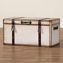 Wholesale Interiors Baxton Studio Nevio Vintage Canvas Storage Trunk