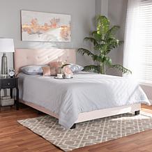 Wholesale Interiors Caprice Velvet Fabric Upholstered Queen Panel Bed