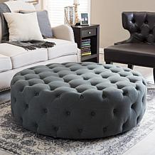 Wholesale Interiors Cardiff Linen Tufted Ottoman