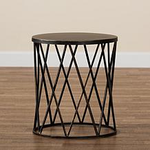 Wholesale Interiors Finnick Modern Industrial Antique Black End Table