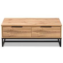 Wholesale Interiors Franklin Wood and Metal 2-Drawer Coffee Table