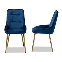 Wholesale Interiors Gavino Velvet Upholstered 2-Piece Dining Chair Set