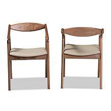 Wholesale Interiors Harland Faux Leather Upholstered 2-Piece Chair Set