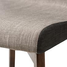 Wholesale Interiors Kimberly Fabric 2pc Dining Chair Set - Beige/Brown