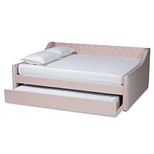 Wholesale Interiors Raphael Velvet Fabric Upholstered Full Size Daybed