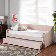 Wholesale Interiors Raphael Velvet Fabric Upholstered Twin Size Daybed