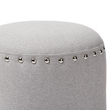 Wholesale Interiors Rosine Fabric Upholstered Nail Trim Ottoman