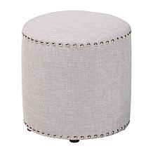 Wholesale Interiors Rosine Fabric Upholstered Nail Trim Ottoman