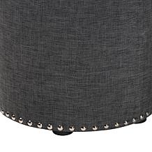 Wholesale Interiors Rosine Fabric Upholstered Nail Trim Ottoman