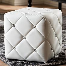 Wholesale Interiors Stacey Faux Leather Upholstered Ottoman