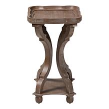Wholesale Interiors Yannick French Country Wood End Table w/Tray Top