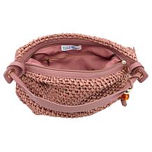 Wildflower Denver Straw Hobo Bag with Bag Charm Dangle