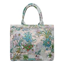 Wildflower Parisian Toile Print Tote with Coin Purse Set