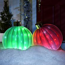 Winter Lane 18" RGB Holiday Foldable Orb with Toppers
