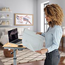 WiseLift Natural Standing Desk/Overbed Table with USB Ports