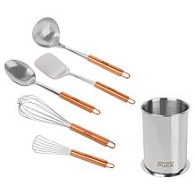 Wolfgang Puck 6-piece Stainless Steel Utensil Set with Canister