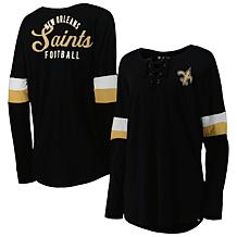 Women's New Era  Black New Orleans Saints Athletic Varsity Lightwei...