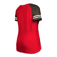 Women's New Era  Red Tampa Bay Buccaneers Raglan Lace-Up T-Shirt