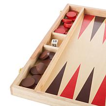 Wood Backgammon Board Game- Complete Set With Folding Board by Hey!...
