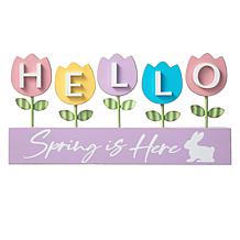 Wooden and Metal Easter Tulips Table Decor
