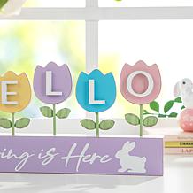 Wooden and Metal Easter Tulips Table Decor