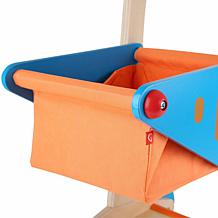 Wooden Shopping Cart in Orange and Blue