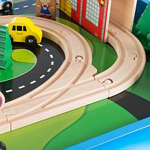 Wooden Train Set Table for Kids by Hey! Play!