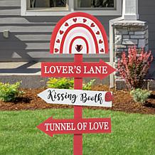 Wooden Valentine's Rainbow Word Sign Patch or Yard Stake