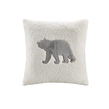 Woolrich Alton 4-pc Gray/Ivory Plush Sherpa Full/Queen Comforter Set