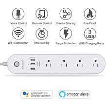 WP4 Smart Power Outlet Strip, Wi-Fi with 3 USB Ports and 4 Outlets