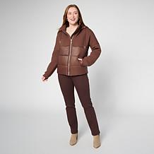 Wynne Collection Mixed Media Scuba Quilted Puffer