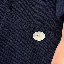 WynneCollection Cotton-Blend Chunky Knit Drama Topper