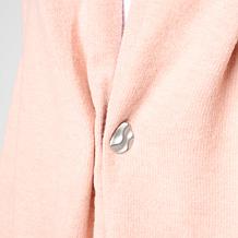 WynneCollection Draped Cardigan with Cuff Link Closure