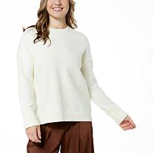 WynneCollection Embellished Boxy Crew-Neck Sweater