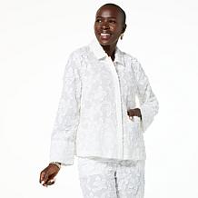 WynneCollection Floral Jacquard Shirt