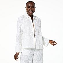 WynneCollection Floral Jacquard Shirt