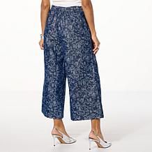 WynneCollection Metallic Denim Jacquard Pant