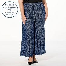 WynneCollection Metallic Denim Jacquard Pant